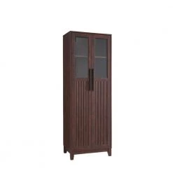Home Source Mahogany 2-Door Bar Cabinet with Glass Display by Home Source Industries