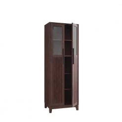 Home Source Mahogany 2-Door Bar Cabinet with Glass Display by Home Source Industries -Loungie Sales Shop mahogany home source industries bar cabinets s 604 mh hd 77 1000
