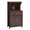 Home Source Mahogany Microwave Cart with Double Door Cabinet 1-Drawer and Top Shelf by Home Source Industries -Loungie Sales Shop mahogany home source industries computer desks kevin mh hd 64 1000