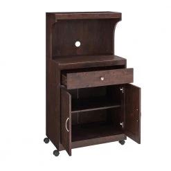 Home Source Mahogany Microwave Cart with Double Door Cabinet 1-Drawer and Top Shelf by Home Source Industries -Loungie Sales Shop mahogany home source industries computer desks kevin mh hd 77 1000