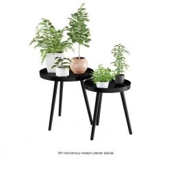 Wooden Nesting Round Tray Top Matte Black Side Tables (Set of 2) by Lavish Home -Loungie Sales Shop matte black lavish home nesting tables hw0200178 4f 1000