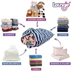 Navy Bean Bag Covers Microfiber 55 in. x 35 in. by Loungie -Loungie Sales Shop navy loungie bean bag chairs bb185 20nw hd 77 1000