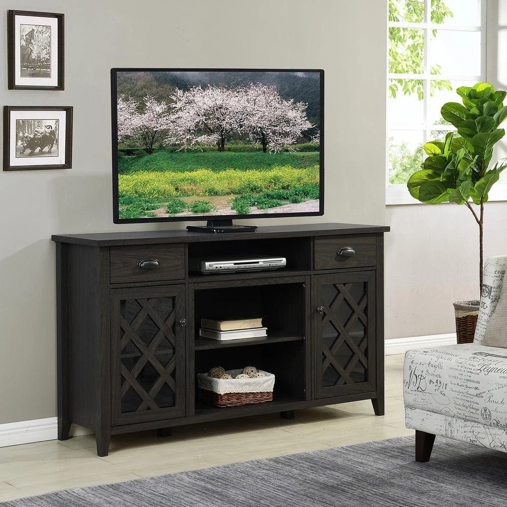 Home Source 60 in. Oak TV Stand for up to 75" TV by Home Source Industries 6 Home Source 60 in. Oak TV Stand for up to 75" TV by Home Source Industries - Image 4