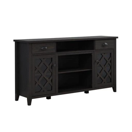 Home Source 60 in. Oak TV Stand for up to 75" TV by Home Source Industries -Loungie Sales Shop oak home source industries tv stands tv9091 oak hd 64 1000
