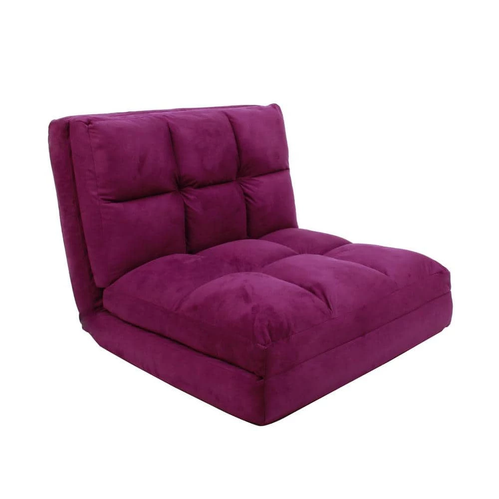 Microsuede Purple Flip Floor Chair Convertible Lounger/Sleeper by Loungie 8 Microsuede Purple Flip Floor Chair Convertible Lounger/Sleeper by Loungie - Image 6