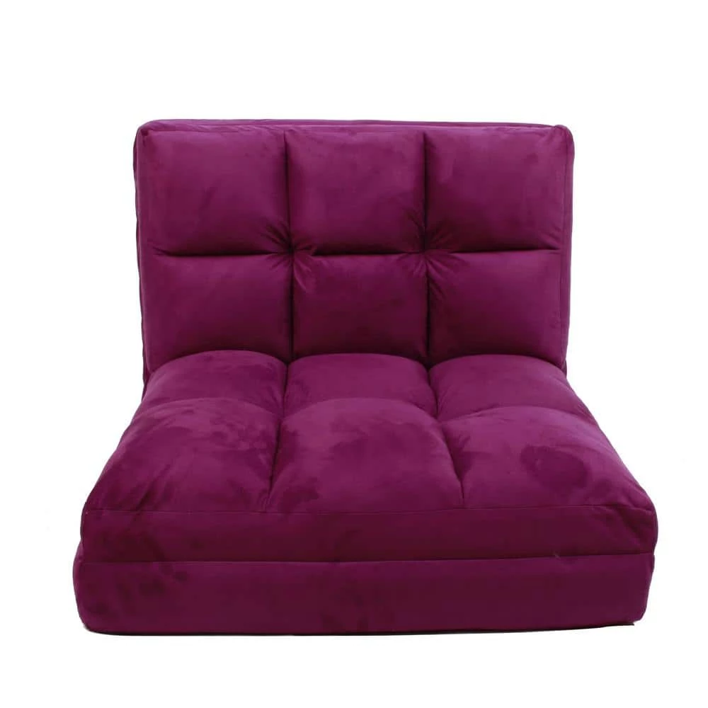 Microsuede Purple Flip Floor Chair Convertible Lounger/Sleeper by Loungie 9 Microsuede Purple Flip Floor Chair Convertible Lounger/Sleeper by Loungie - Image 7
