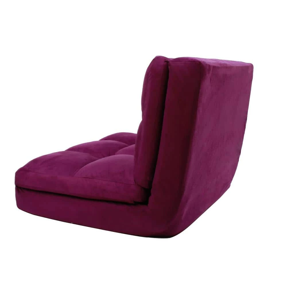 Microsuede Purple Flip Floor Chair Convertible Lounger/Sleeper by Loungie 10 Microsuede Purple Flip Floor Chair Convertible Lounger/Sleeper by Loungie - Image 8