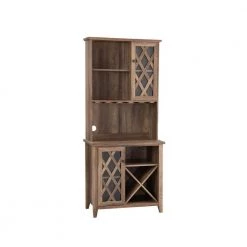 Home Source Reclaimed Barnwood Kitchen Pantry with Cabinets and Wine-bottle Rack by Home Source Industries