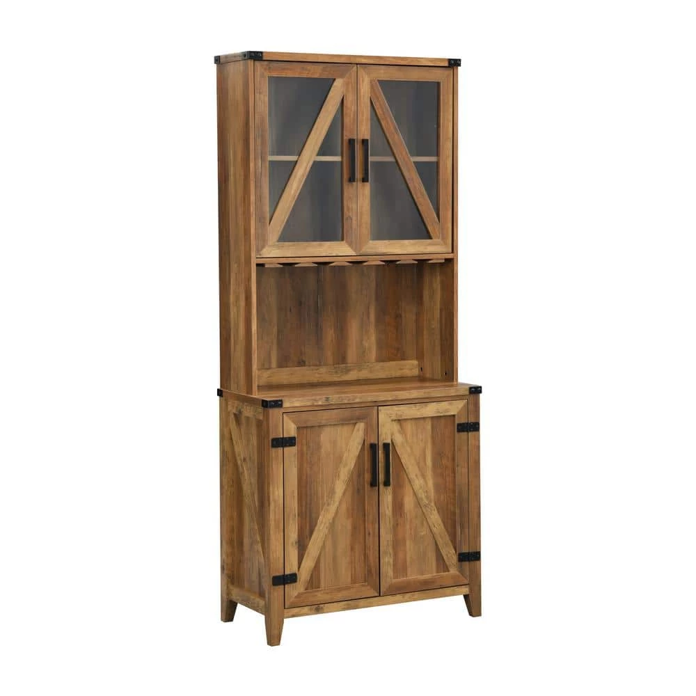 Home Source Reclaimed Barnwood Microwave Stand with Double Cabinet and 8-Shelves by Home Source Industries 3 Home Source Reclaimed Barnwood Microwave Stand with Double Cabinet and 8-Shelves by Home Source Industries