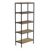 56.75 in. Seacoast Gray/Black Metal 5-shelf Etagere Bookcase with Open Back by Lavish Home -Loungie Sales Shop seacoast gray wood look and black lavish home bookcases bookshelves hw0200231 64 1000