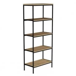 56.75 in. Seacoast Gray/Black Metal 5-shelf Etagere Bookcase with Open Back by Lavish Home