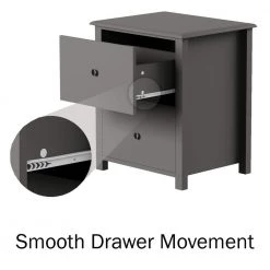 15.5 in. Slate Gray Rectangle MDF Wood End Tables With Drawers (Set of 2) by Lavish Home -Loungie Sales Shop slate gray lavish home end side tables 80 endtbl 10 2 4f 1000