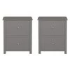 15.5 in. Slate Gray Rectangle MDF Wood End Tables With Drawers (Set of 2) by Lavish Home -Loungie Sales Shop slate gray lavish home end side tables 80 endtbl 10 2 64 1000