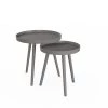 Wooden Nesting Round Tray Top Slate Gray Accent Tables (Set of 2) by Lavish Home -Loungie Sales Shop slate gray lavish home nesting tables hw0200327 64 1000