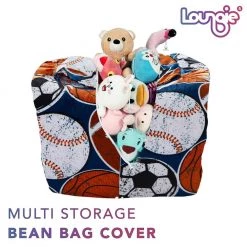 Sport Black Bean Bag Covers Microfiber 32 in. x32 in. by Loungie -Loungie Sales Shop sport black loungie bean bag chairs bb184 20bk hd 1f 1000