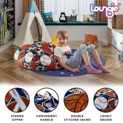 Sport Black Bean Bag Covers Microfiber 32 in. x32 in. by Loungie -Loungie Sales Shop sport black loungie bean bag chairs bb184 20bk hd 44 1000