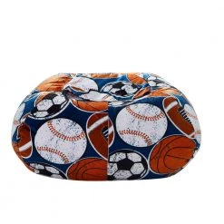 Sport Black Bean Bag Covers Microfiber 32 in. x32 in. by Loungie