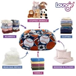 Sport Black Bean Bag Covers Microfiber 32 in. x32 in. by Loungie -Loungie Sales Shop sport black loungie bean bag chairs bb184 20bk hd 77 1000