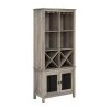 Home Source in Stone Grey Bar Cabinet Bookshelf with Wire Mesh Doors by Home Source Industries 2 Home Source in Stone Grey Bar Cabinet Bookshelf with Wire Mesh Doors by Home Source Industries -Loungie Sales Shop stone grey home source industries bar cabinets dc36 sto hd 64 1000