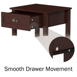 17.75 in. Umber Brown Rectangle MDF Wood End Tables With Drawers ( Set of 2) by Lavish Home -Loungie Sales Shop umber brown lavish home end side tables 80 endtbl 7 2 4f 1000