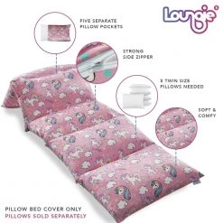 Unicorn Light Pink Bean Bag Covers Microfiber 88 in. x 26 in. by Loungie -Loungie Sales Shop unicorn light pink loungie bean bag chairs lc186 20lk hd 44 1000