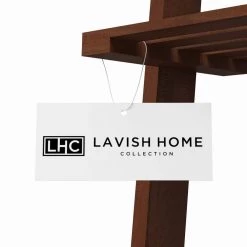 50 in. Walnut Wood 5-shelf Ladder Bookcase with Open Back by Lavish Home -Loungie Sales Shop walnut lavish home bookcases bookshelves hw0200291 44 1000