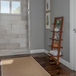 50 in. Walnut Wood 5-shelf Ladder Bookcase with Open Back by Lavish Home -Loungie Sales Shop walnut lavish home bookcases bookshelves hw0200291 4f 1000