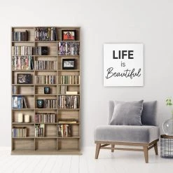 Elite Media Weathered Oak Storage Cabinet New/Improved Large 837CD/528DVD/624BR by Atlantic -Loungie Sales Shop weathered oak atlantic media storage 38408141 31 1000