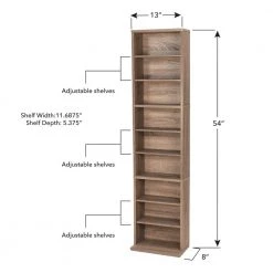Herrin Adjustable 261 Weathered Oak Media Cabinet by Atlantic -Loungie Sales Shop weathered oak atlantic media storage 74736269 c3 1000