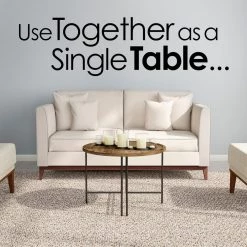 2-Piece 24 in. Weathered Oak/Black Medium Half-Circle Wood Coffee Table Set with Nesting Tables by Lavish Home -Loungie Sales Shop weathered oak finish and black lavish home coffee tables hw0200225 44 1000