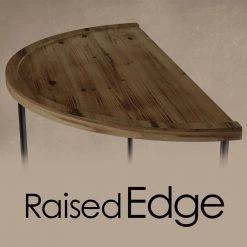 2-Piece 24 in. Weathered Oak/Black Medium Half-Circle Wood Coffee Table Set with Nesting Tables by Lavish Home -Loungie Sales Shop weathered oak finish and black lavish home coffee tables hw0200225 4f 1000