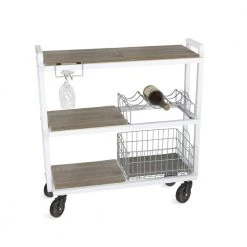 Atlantic 4-Tier Serving Cart System/Bar Cabinet with Casters Detachable Wine Rack and Wine Bottle Rack 14 Atlantic 4-Tier Serving Cart System/Bar Cabinet with Casters Detachable Wine Rack and Wine Bottle Rack -Loungie Sales Shop white atlantic bar carts 38436292 1f 1000