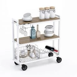 Atlantic 4-Tier Serving Cart System/Bar Cabinet with Casters Detachable Wine Rack and Wine Bottle Rack 15 Atlantic 4-Tier Serving Cart System/Bar Cabinet with Casters Detachable Wine Rack and Wine Bottle Rack -Loungie Sales Shop white atlantic bar carts 38436292 31 1000
