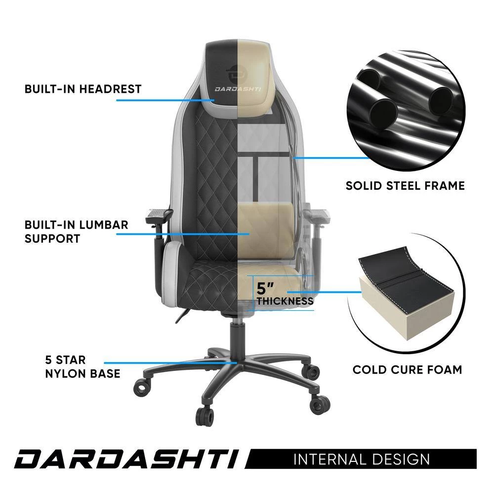 Dardashti Gaming Chair - Commercial Grade, Ergonomic, Arctic White by Atlantic 8 Dardashti Gaming Chair - Commercial Grade, Ergonomic, Arctic White by Atlantic - Image 6