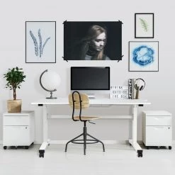 Height Adjustable Desk with Casters White PN33908131 by Atlantic 13 Height Adjustable Desk with Casters White PN33908131 by Atlantic -Loungie Sales Shop white atlantic standing desks 33908131 31 1000