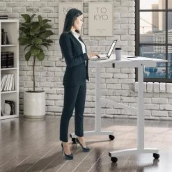 Height Adjustable Desk with Casters White PN33908131 by Atlantic 12 Height Adjustable Desk with Casters White PN33908131 by Atlantic -Loungie Sales Shop white atlantic standing desks 33908131 44 1000