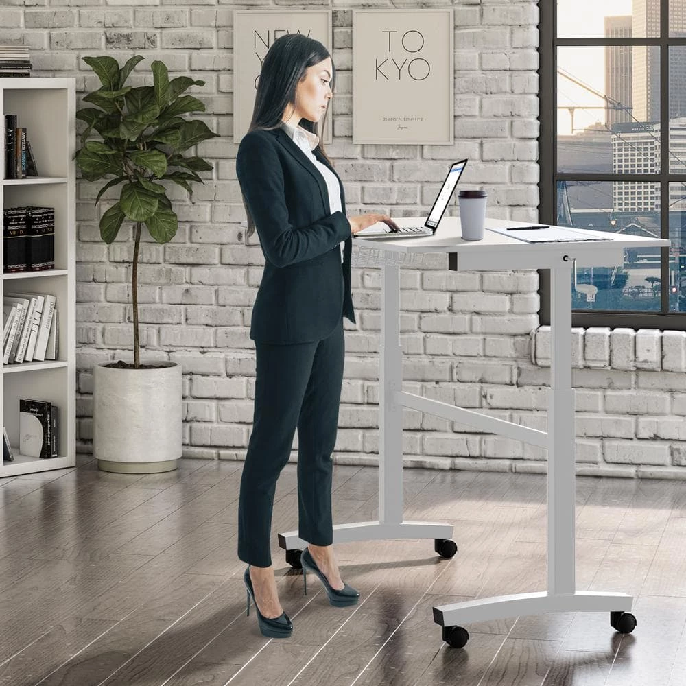 Height Adjustable Desk with Casters White PN33908131 by Atlantic 7 Height Adjustable Desk with Casters White PN33908131 by Atlantic - Image 5