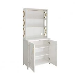 Home Source White Bar Cabinet with Black Accents by Home Source Industries -Loungie Sales Shop white gold home source industries bar cabinets dc16 whgl hd 77 1000