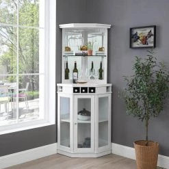 White Corner Bar Unit by Home Source Industries -Loungie Sales Shop white home source industries bar cabinets dc03 wh hd 31 1000