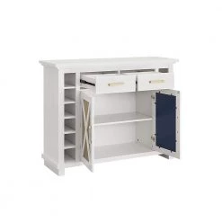 Home Source White Console Bar Cabinet with Gold Trim by Home Source Industries -Loungie Sales Shop white home source industries bar cabinets dc52 wb hd 77 1000