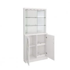 Home Source White Corner Bar Cabinet with Mirrored Panels by Home Source Industries -Loungie Sales Shop white home source industries bar cabinets dc75 wh hd 77 1000