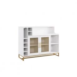 Home Source White Accent Bar Cabinet with Mesh Door by Home Source Industries