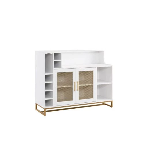 Home Source White Accent Bar Cabinet with Mesh Door by Home Source Industries -Loungie Sales Shop white home source industries bar cabinets dc79 wh hd 64 1000