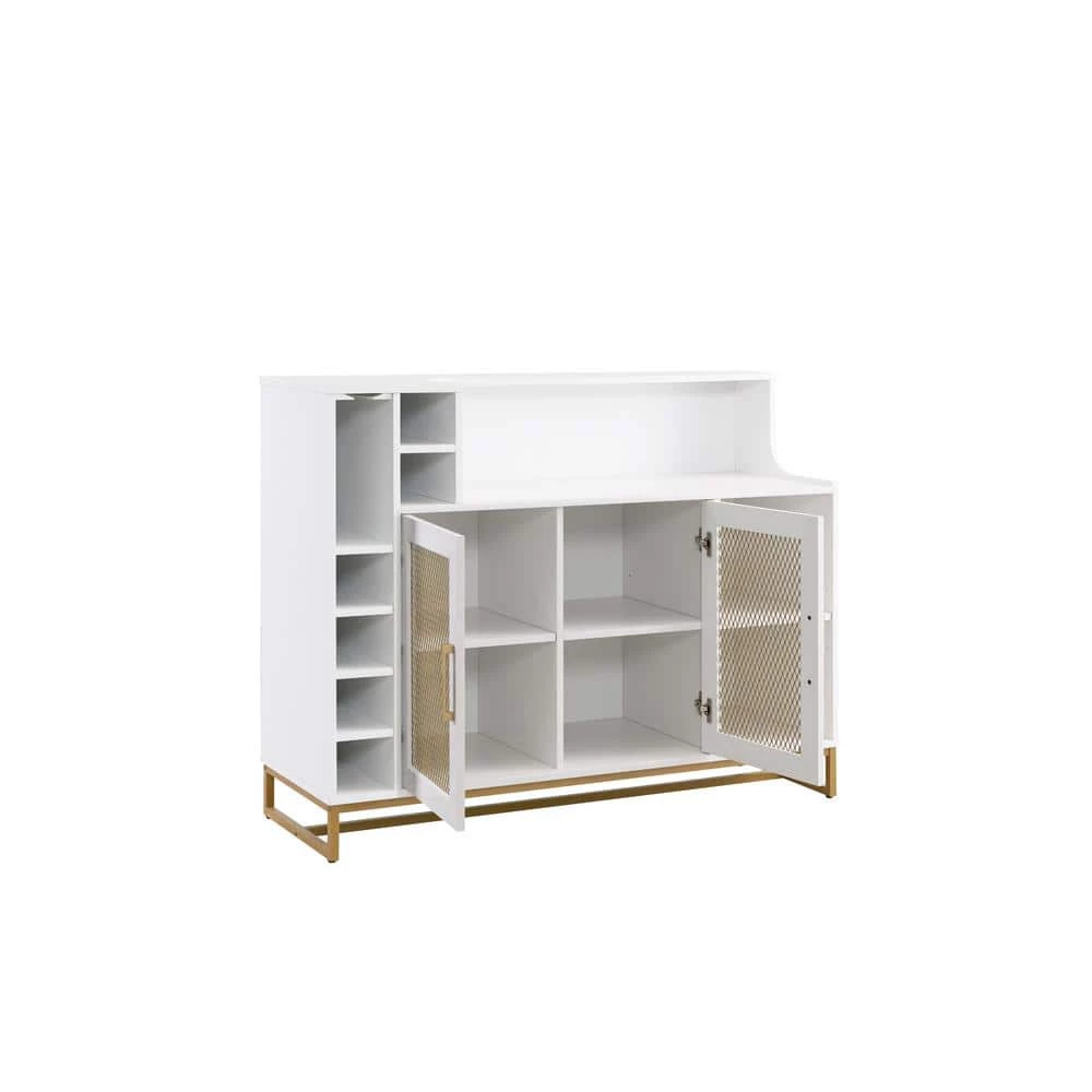 Home Source White Accent Bar Cabinet with Mesh Door by Home Source Industries 5 Home Source White Accent Bar Cabinet with Mesh Door by Home Source Industries - Image 3