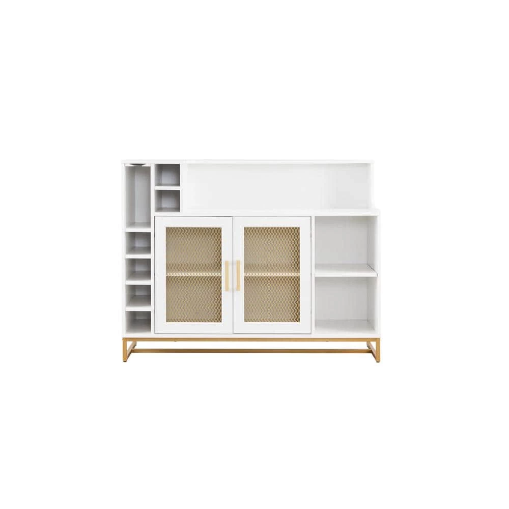 Home Source White Accent Bar Cabinet with Mesh Door by Home Source Industries 4 Home Source White Accent Bar Cabinet with Mesh Door by Home Source Industries - Image 2