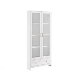 Home Source Display Storage Cabinet in White with Glass Doors by Home Source Industries