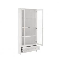 Home Source Display Storage Cabinet in White with Glass Doors by Home Source Industries -Loungie Sales Shop white home source industries bar cabinets h 5586 wh hd 77 1000