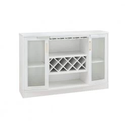 Home Source Jill Zarin White Bar Cabinet with Gold Accent Handles by Home Source Industries