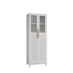 Home Source White 2-Door Bar Cabinet with Glass Display by Home Source Industries