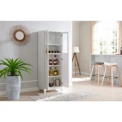 Home Source White 2-Door Bar Cabinet with Glass Display by Home Source Industries -Loungie Sales Shop white home source industries bar cabinets s 604 wh hd 77 1000